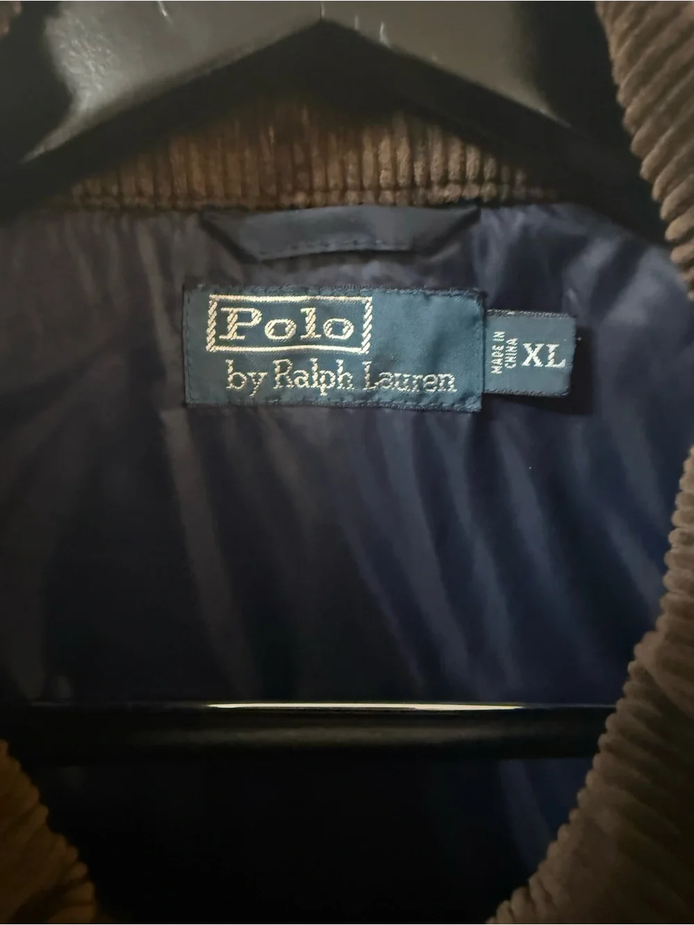 Polo by Ralph Lauren Quilted Navy Men’s Vest with Corduroy Collar